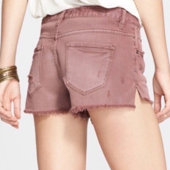 Free People Exposed Button Fly Distressed Jean Denim Shorts 27 - Picture 8 of 8